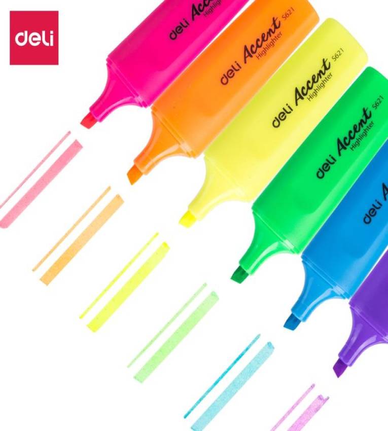 10 Lot de surligneurs "Deli" aux couleurs vives – Idéal pour l’étude et le bureau